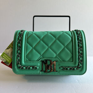 NWT Studio Badgley Mischka Green Crossbody Bag Black Metal Hardware